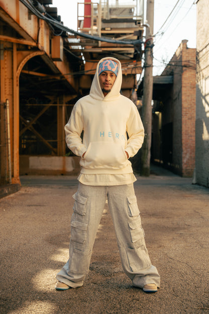 Bleu Aqua Cream Hoodie