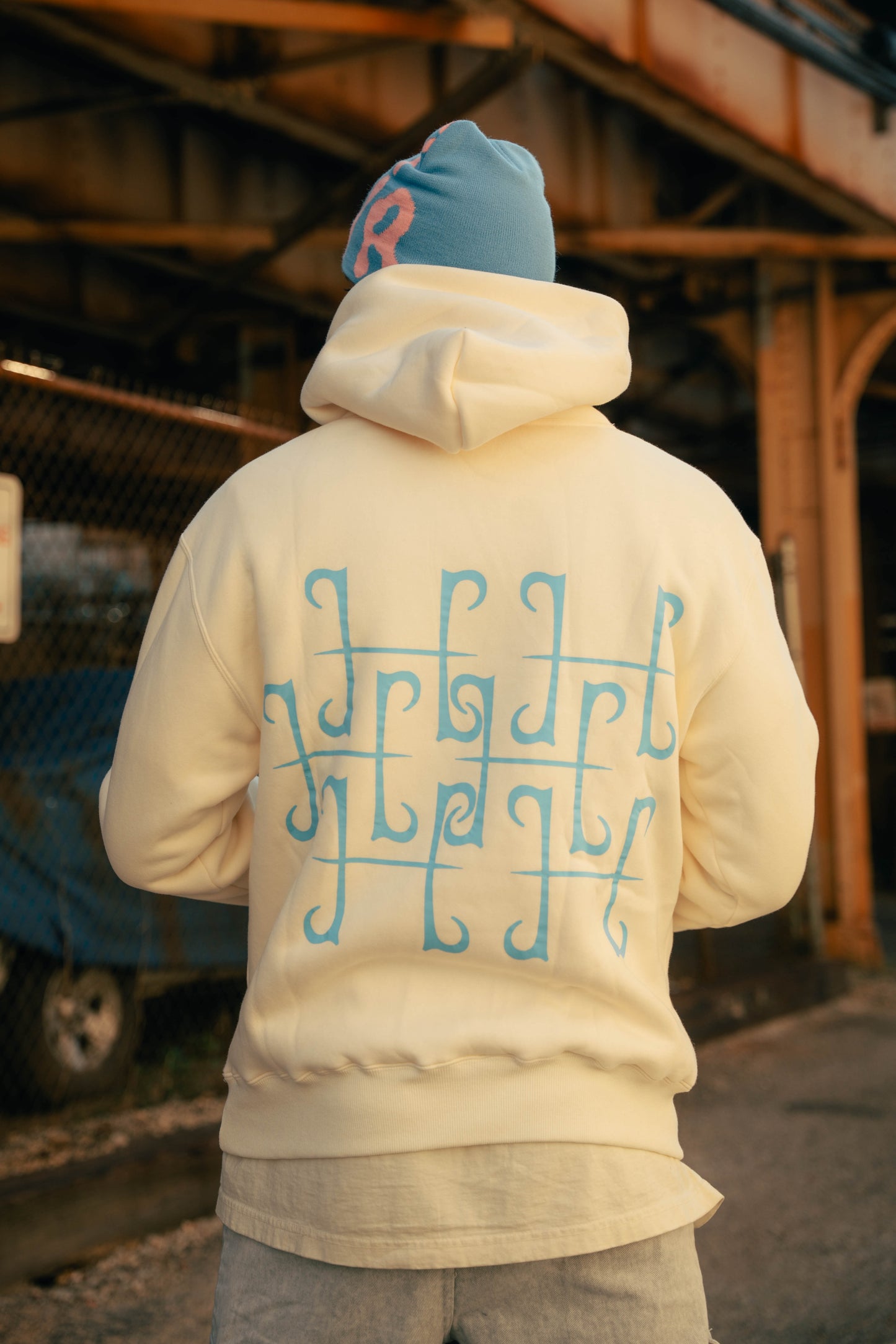 Bleu Aqua Cream Hoodie