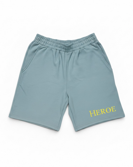 Light Blue Cotton Fleece Shorts