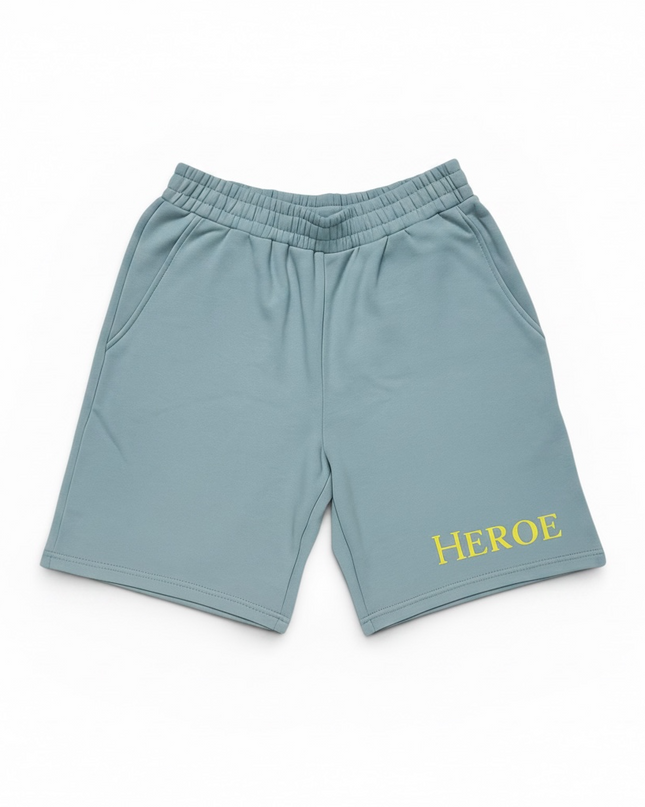 Light Blue Cotton Fleece Shorts