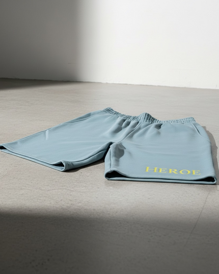 Light Blue Cotton Fleece Shorts