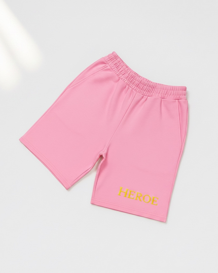 Soft Pink Cotton Fleece Shorts